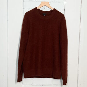 Vince 100% Plush Cashmere Crewneck Sweater Medium Red Brown